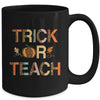 Trick Or Teach Cute Leopard Pumpkin Halloween Mug Coffee Mug | Teecentury.com