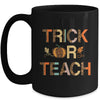 Trick Or Teach Cute Leopard Pumpkin Halloween Mug Coffee Mug | Teecentury.com