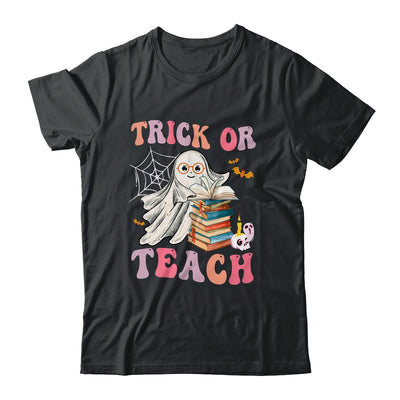 Trick Or Teach Floral Groovy Halloween Teacher Retro Ghost Shirt & Hoodie | teecentury
