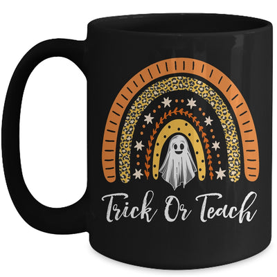 Trick Or Teach Rainbow Leopard Ghost Teacher Halloween Mug | teecentury
