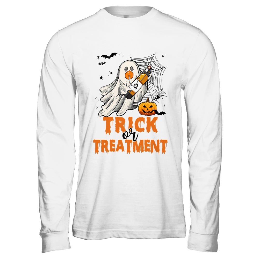 Trick Or Treatment Respiratory Therapist Halloween Nurse Shirt & Hoodie | teecentury