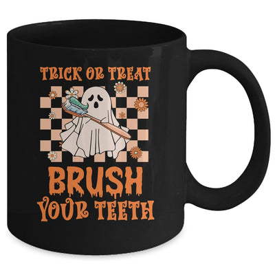 Trick or Treat Brush Your Teeth Dental Halloween Ghosh Funny Mug | teecentury