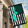 Trigeminal Neuralgia Awareness America Flag Teal Ribbon Flag | Teecentury.com