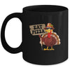 Turkey Eat Pizza Adult Vegan Kids Funny Thanksgiving Mug | teecentury