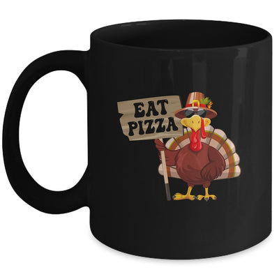 Turkey Eat Pizza Adult Vegan Kids Funny Thanksgiving Mug | teecentury