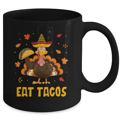 Turkey Eat Tacos Funny Mexican Sombrero Thanksgiving Xmas Mug | teecentury