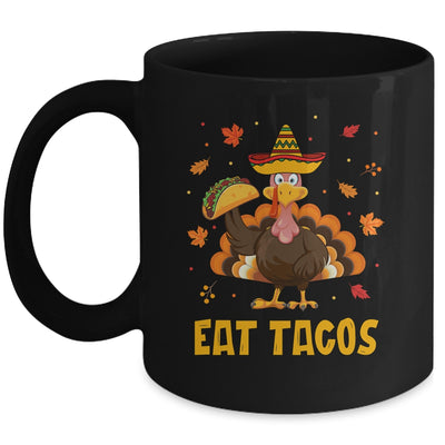 Turkey Eat Tacos Funny Mexican Sombrero Thanksgiving Xmas Mug | teecentury