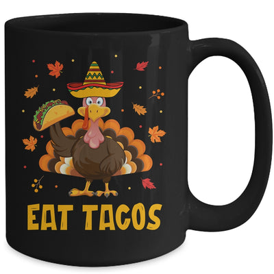 Turkey Eat Tacos Funny Mexican Sombrero Thanksgiving Xmas Mug | teecentury