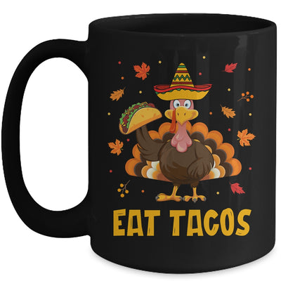 Turkey Eat Tacos Funny Mexican Sombrero Thanksgiving Xmas Mug | teecentury
