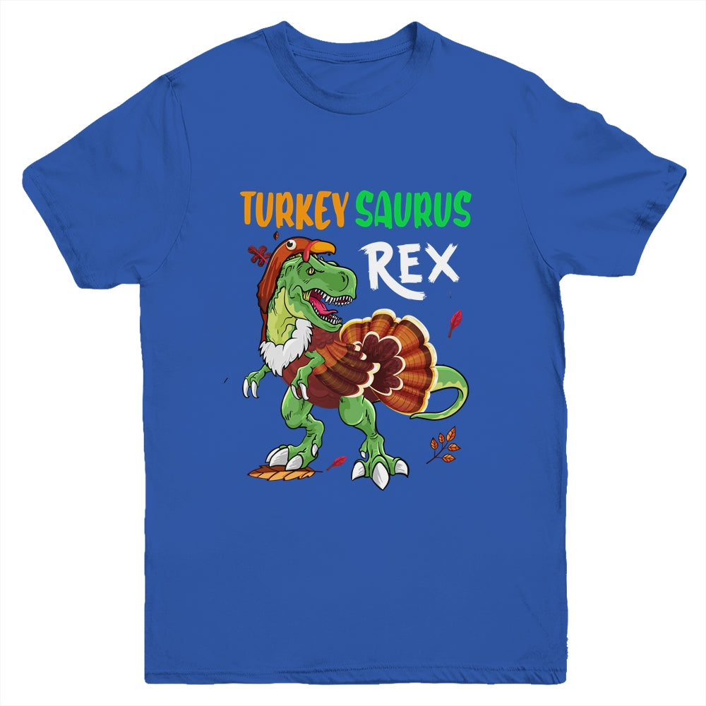 Turkey Saurus Rex Funny Dinosaur Trex Thanksgiving Boy Kids Youth Shirt | teecentury