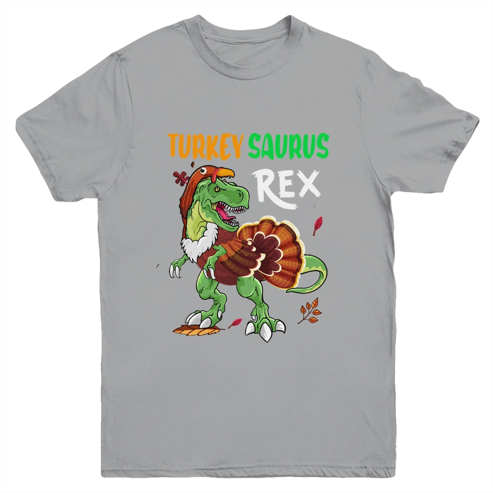 Turkey Saurus Rex Funny Dinosaur Trex Thanksgiving Boy Kids Youth Shirt | teecentury