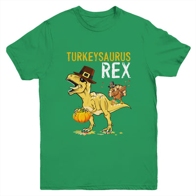 Turkeysaurus Rex Dab Turkey Dino Toddler Boys Thanksgiving Youth Youth Shirt | Teecentury.com