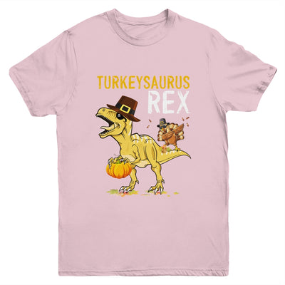 Turkeysaurus Rex Dab Turkey Dino Toddler Boys Thanksgiving Youth Youth Shirt | Teecentury.com