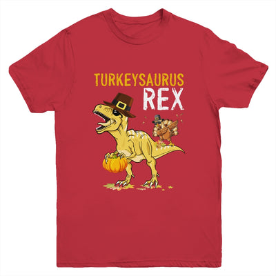 Turkeysaurus Rex Dab Turkey Dino Toddler Boys Thanksgiving Youth Youth Shirt | Teecentury.com