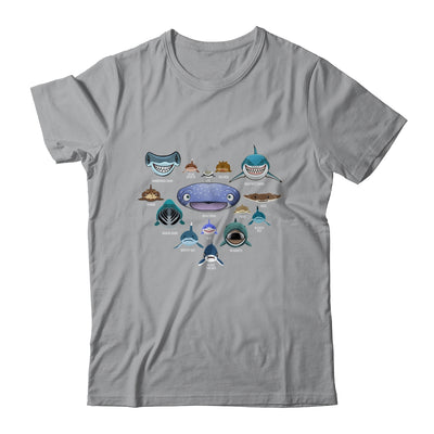 Types Of Shark Faces Shark Heart Lover Gift T-Shirt & Hoodie | Teecentury.com
