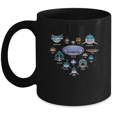 Types Of Shark Faces Shark Heart Lover Gift Mug Coffee Mug | Teecentury.com