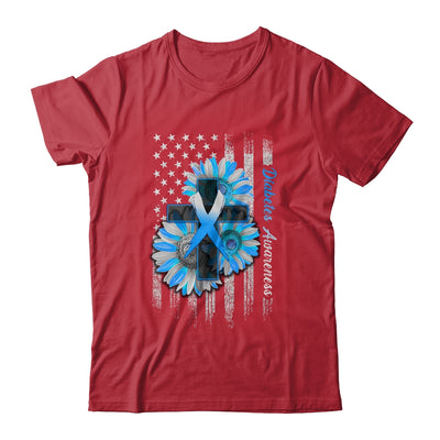 USA Flag In November We Wear Blue Diabetes Awareness Month Shirt & Hoodie | teecentury