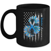 USA Flag In November We Wear Blue Diabetes Awareness Month Mug | teecentury