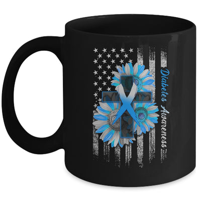 USA Flag In November We Wear Blue Diabetes Awareness Month Mug | teecentury