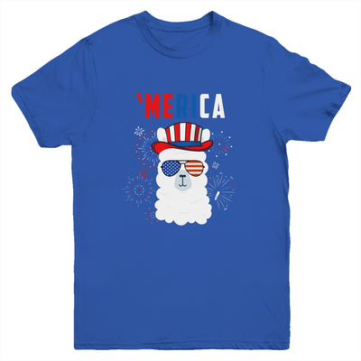 USA Patriotic American Llama July 4th Alpaca Youth Youth Shirt | Teecentury.com