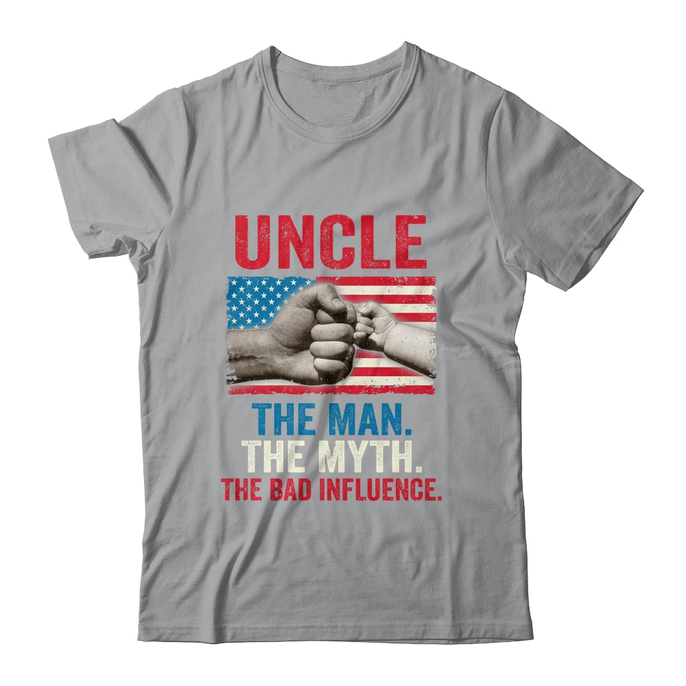Uncle The Man The Myth The Bad Influence American Flag T-Shirt & Hoodie | Teecentury.com