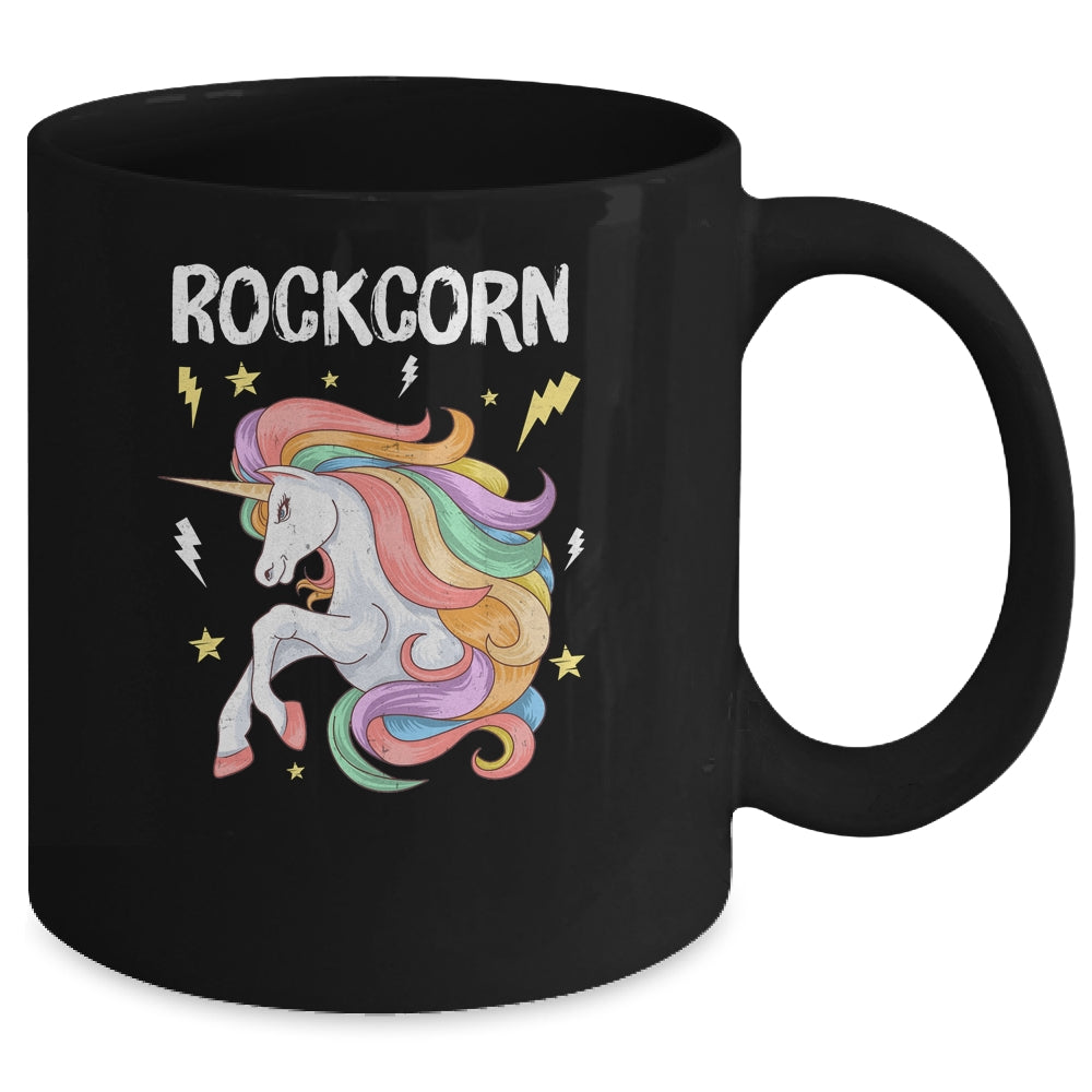 Unicorn And Rock Rockcorn Funny Unicorn Rock Guitar Music Mug | teecentury