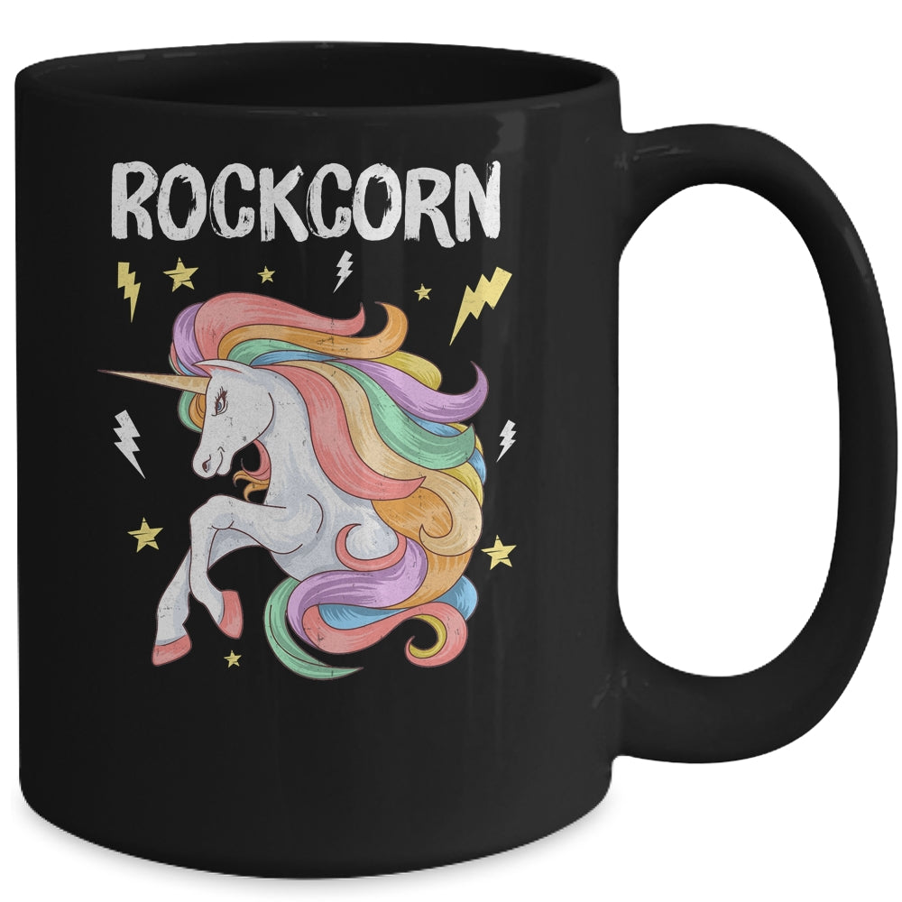 Unicorn And Rock Rockcorn Funny Unicorn Rock Guitar Music Mug | teecentury
