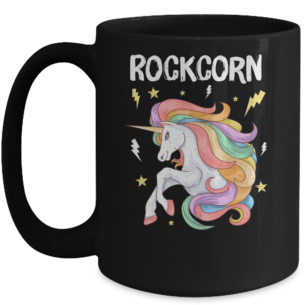 Unicorn And Rock Rockcorn Funny Unicorn Rock Guitar Music Mug | teecentury