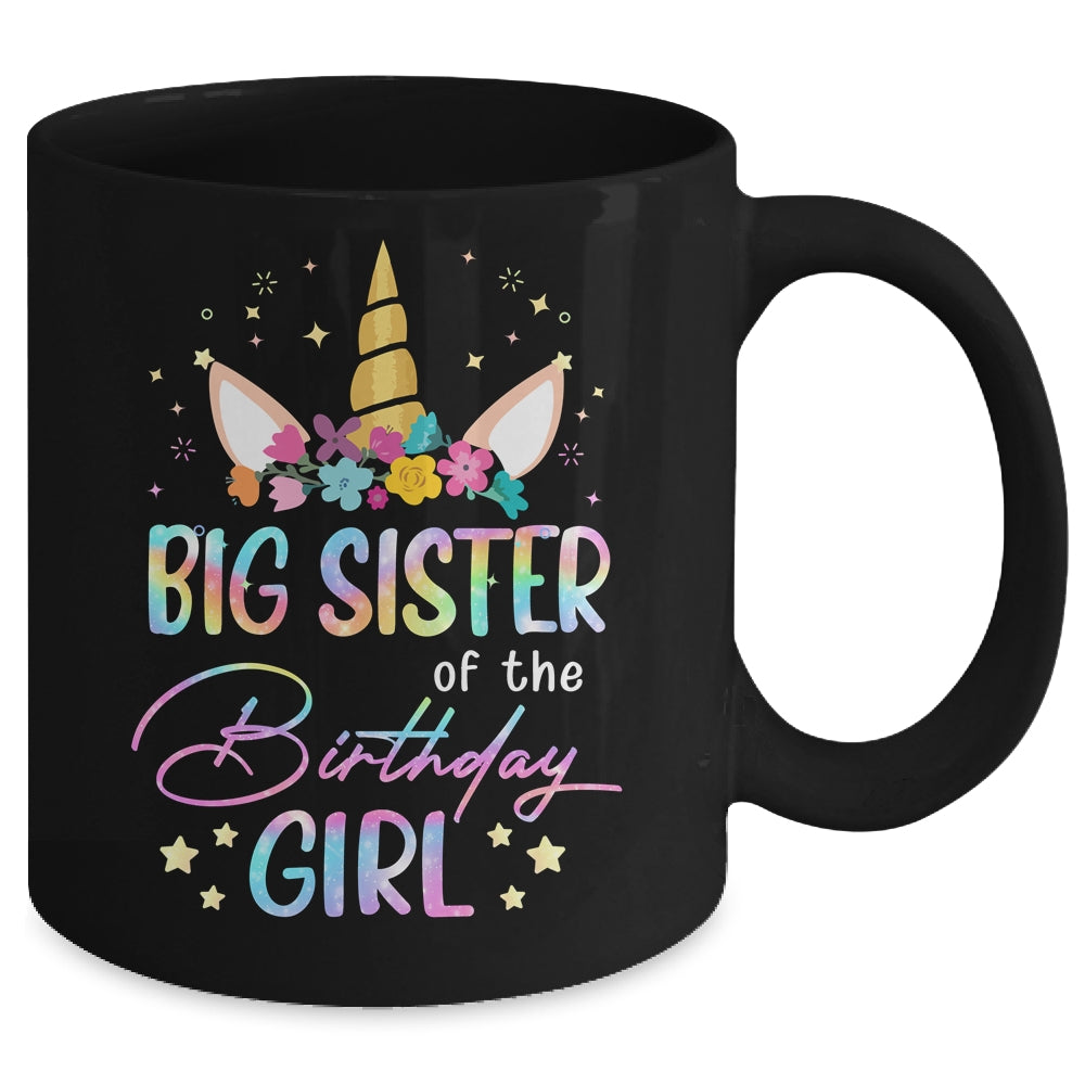 Unicorn Big Sister Of The Birthday Girl Unicorn Flower Birthday Mug | teecentury
