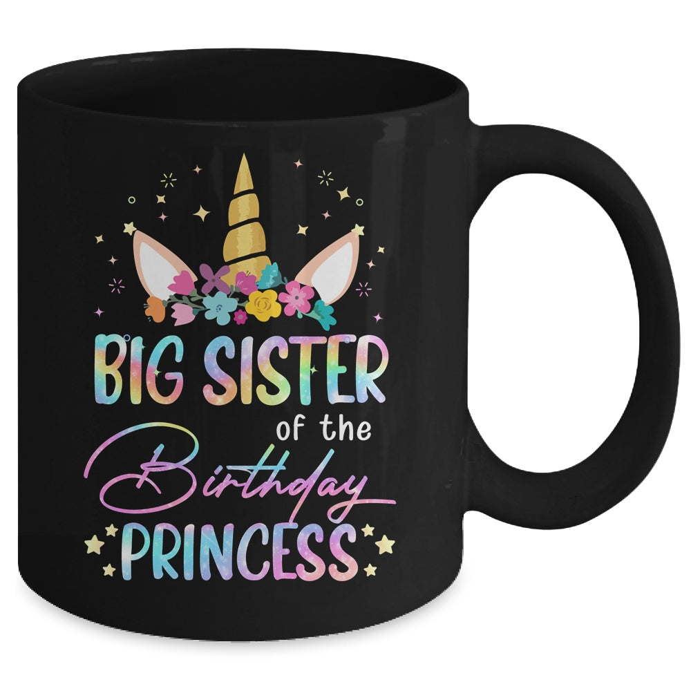 Unicorn Big Sister Of The Birthday Princess Unicorn Flower Birthday Mug | teecentury