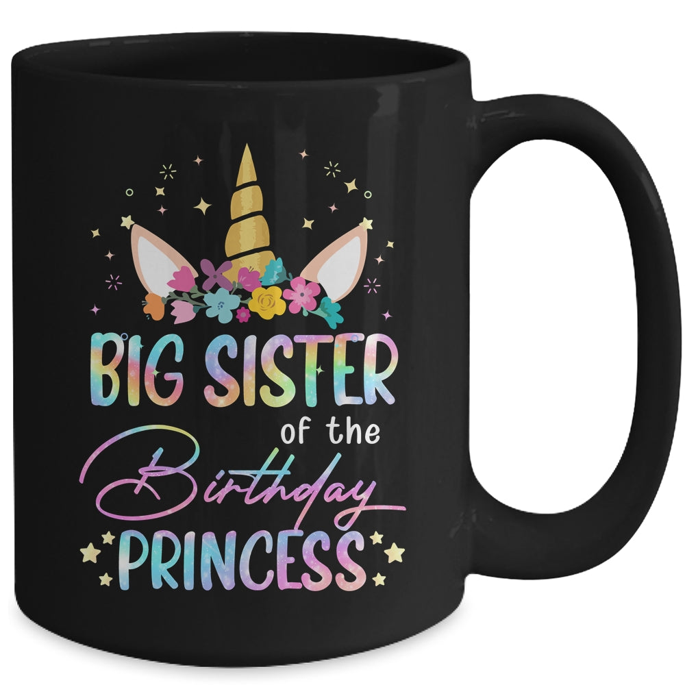 Unicorn Big Sister Of The Birthday Princess Unicorn Flower Birthday Mug | teecentury
