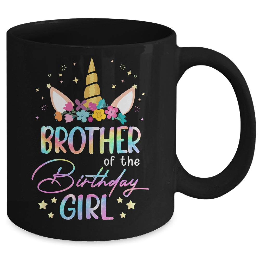 Unicorn Brother Of The Birthday Girl Unicorn Flower Birthday Mug | teecentury