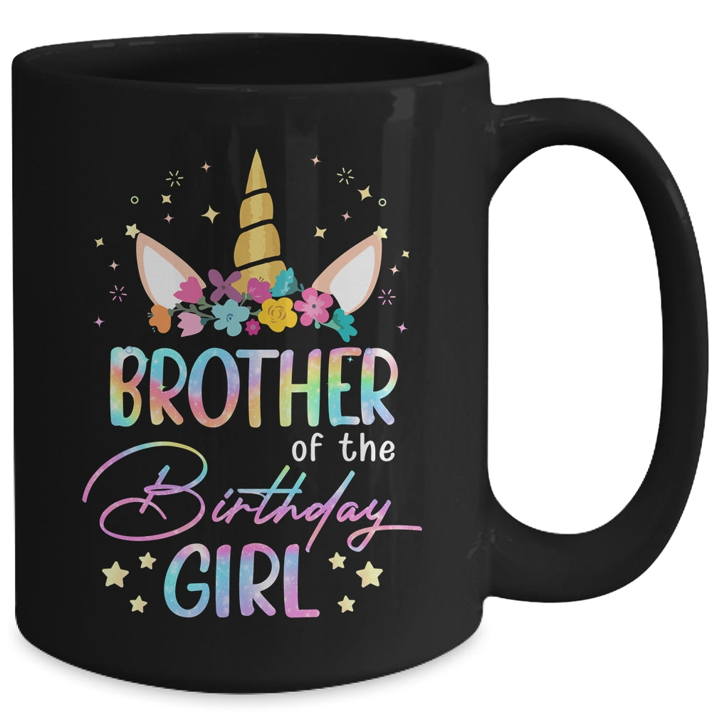 Unicorn Brother Of The Birthday Girl Unicorn Flower Birthday Mug | teecentury