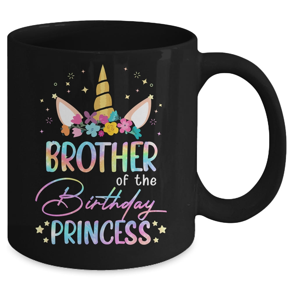 Unicorn Brother Of The Birthday Princess Unicorn Flower Birthday Mug | teecentury