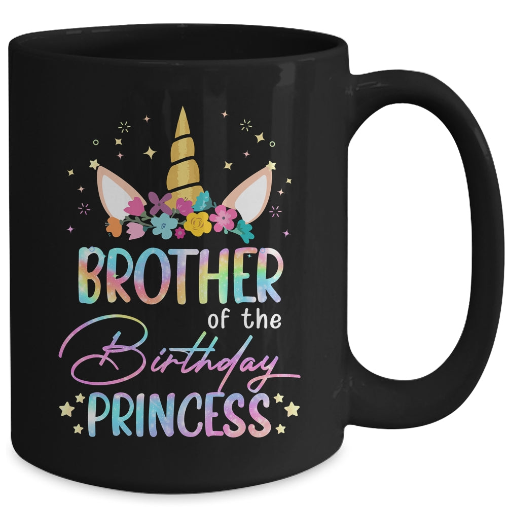 Unicorn Brother Of The Birthday Princess Unicorn Flower Birthday Mug | teecentury