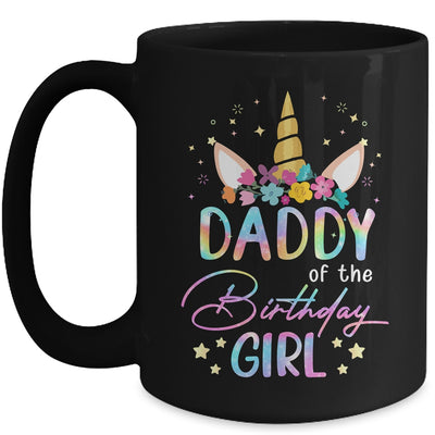 Unicorn Daddy Of The Birthday Girl Unicorn Flower Birthday Mug | teecentury