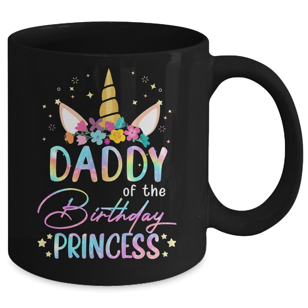 Unicorn Daddy Of The Birthday Princess Unicorn Flower Birthday Mug | teecentury