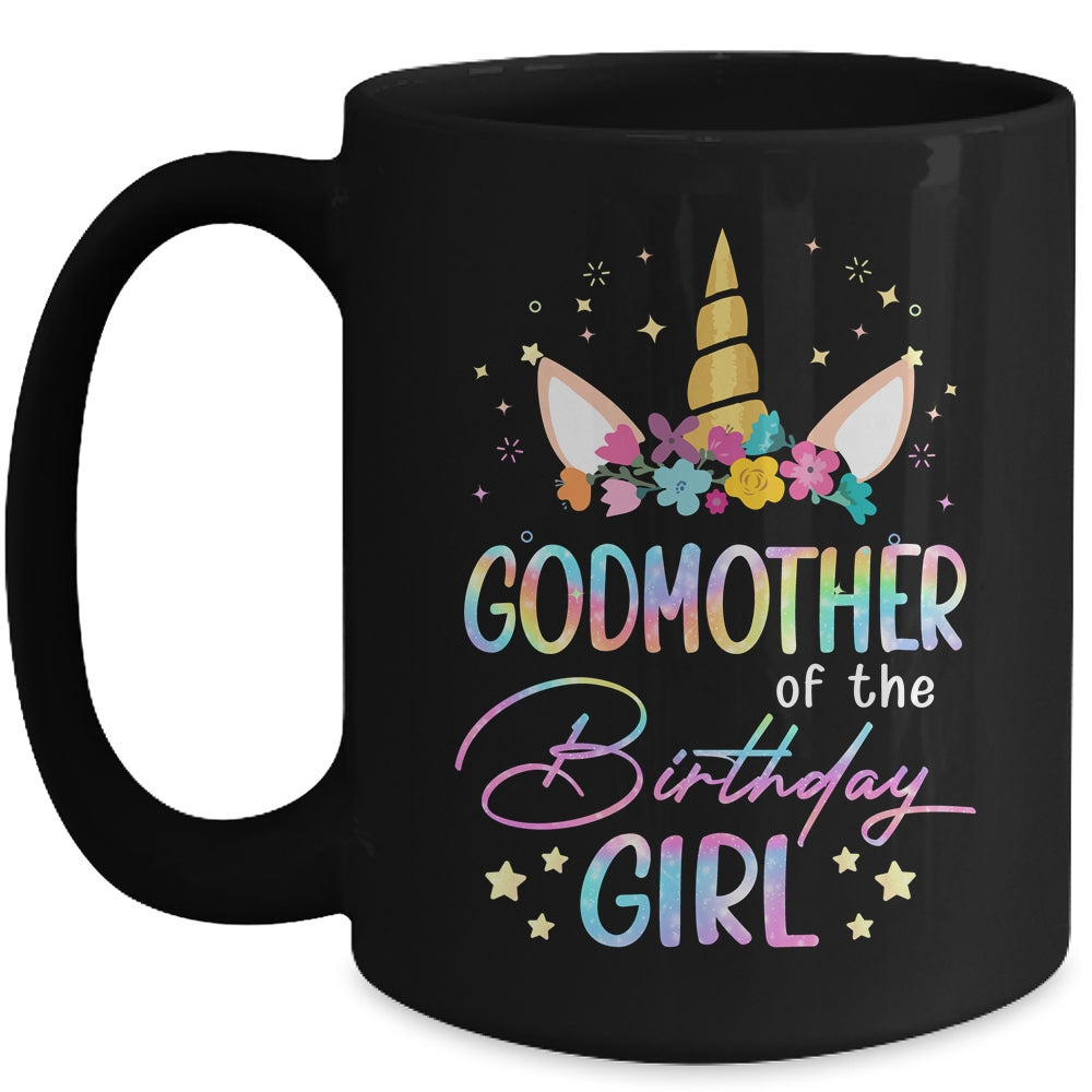 Unicorn Godmother Of The Birthday Girl Unicorn Flower Birthday Mug | teecentury