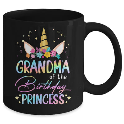 Unicorn Grandma Of The Birthday Princess Unicorn Flower Birthday Mug | teecentury