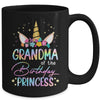Unicorn Grandma Of The Birthday Princess Unicorn Flower Birthday Mug | teecentury