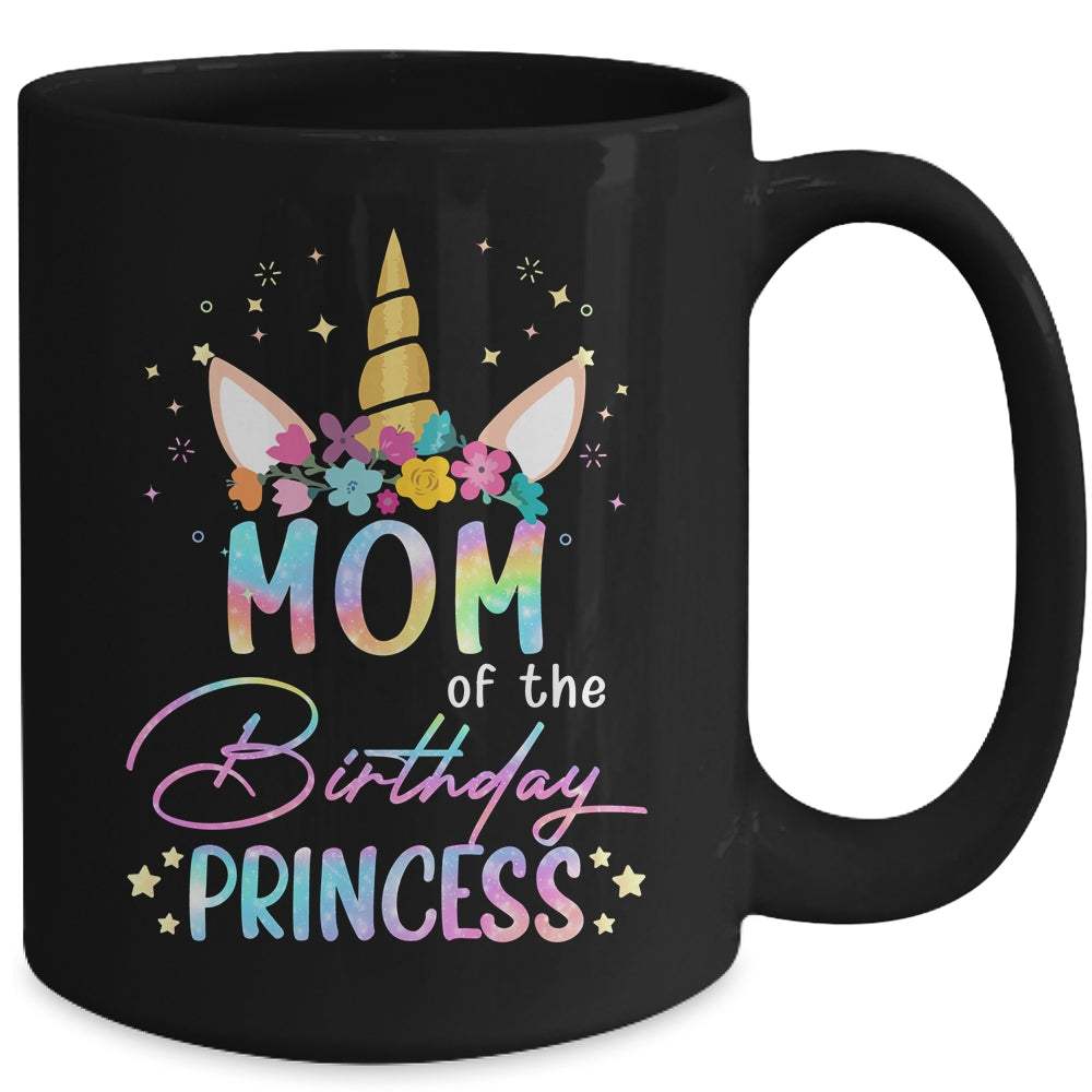 Unicorn Mom Of The Birthday Princess Unicorn Flower Birthday Mug | teecentury