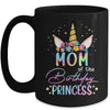 Unicorn Mom Of The Birthday Princess Unicorn Flower Birthday Mug | teecentury