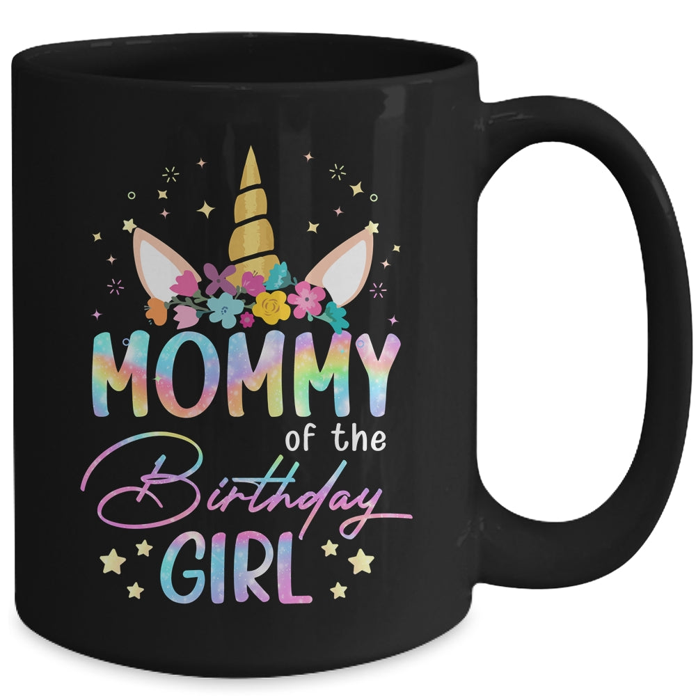 Unicorn Mommy Of The Birthday Girl Unicorn Flower Birthday Mug | teecentury