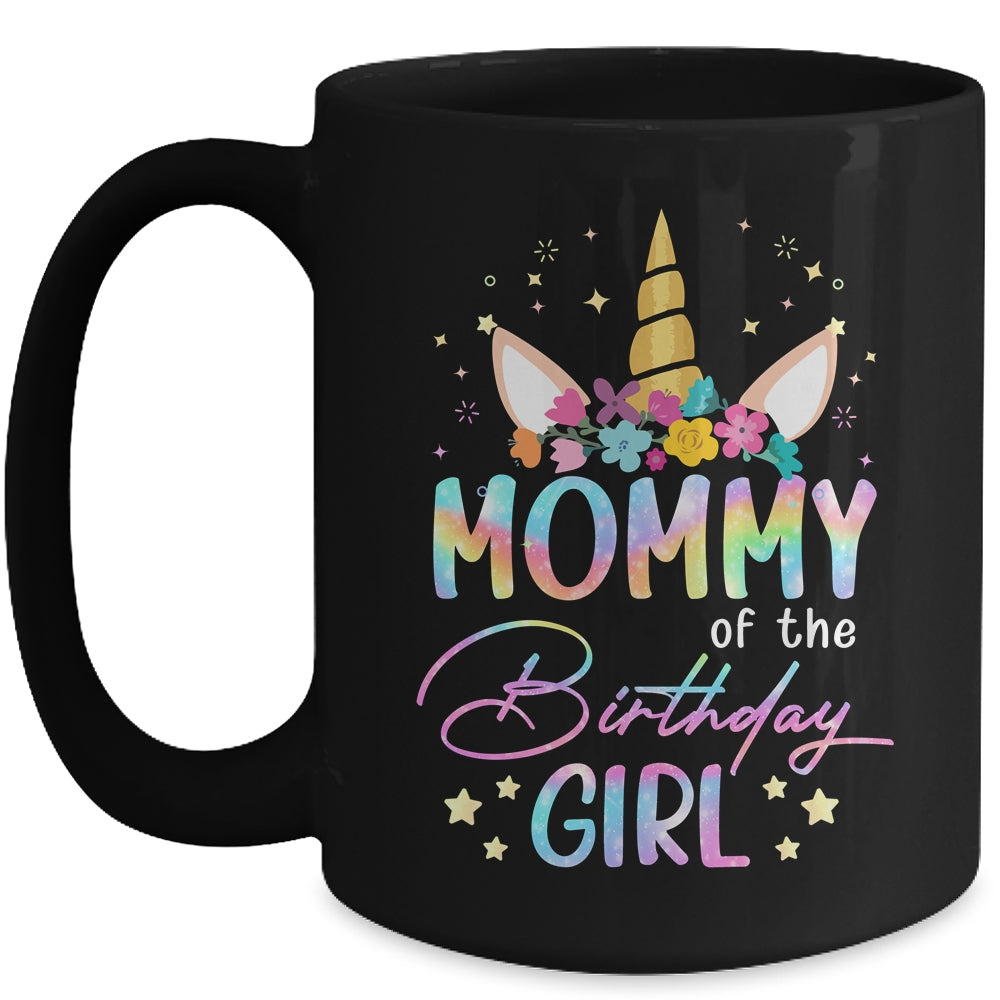 Unicorn Mommy Of The Birthday Girl Unicorn Flower Birthday Mug | teecentury