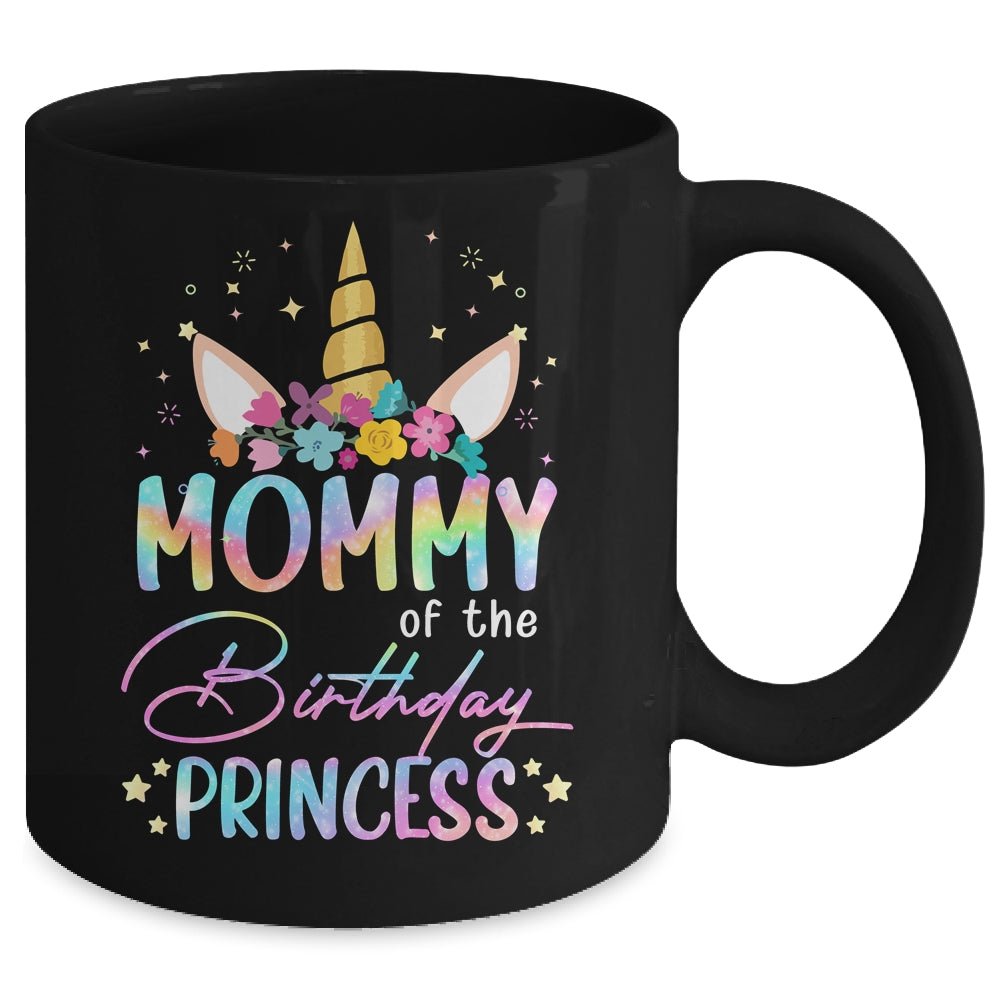 Unicorn Mommy Of The Birthday Princess Unicorn Flower Birthday Mug | teecentury