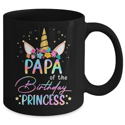 Unicorn Papa Of The Birthday Princess Unicorn Flower Birthday Mug | teecentury