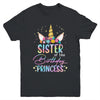 Unicorn Sister Of The Birthday Princess Unicorn Flower Birthday Youth Shirt | teecentury