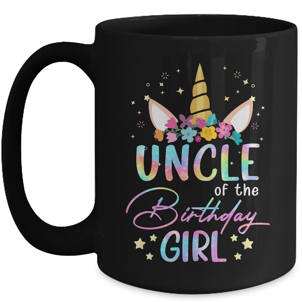 Unicorn Uncle Of The Birthday Girl Unicorn Flower Birthday Mug | teecentury