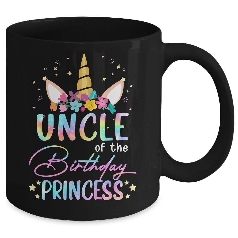 Unicorn Uncle Of The Birthday Princess Unicorn Flower Birthday Mug | teecentury