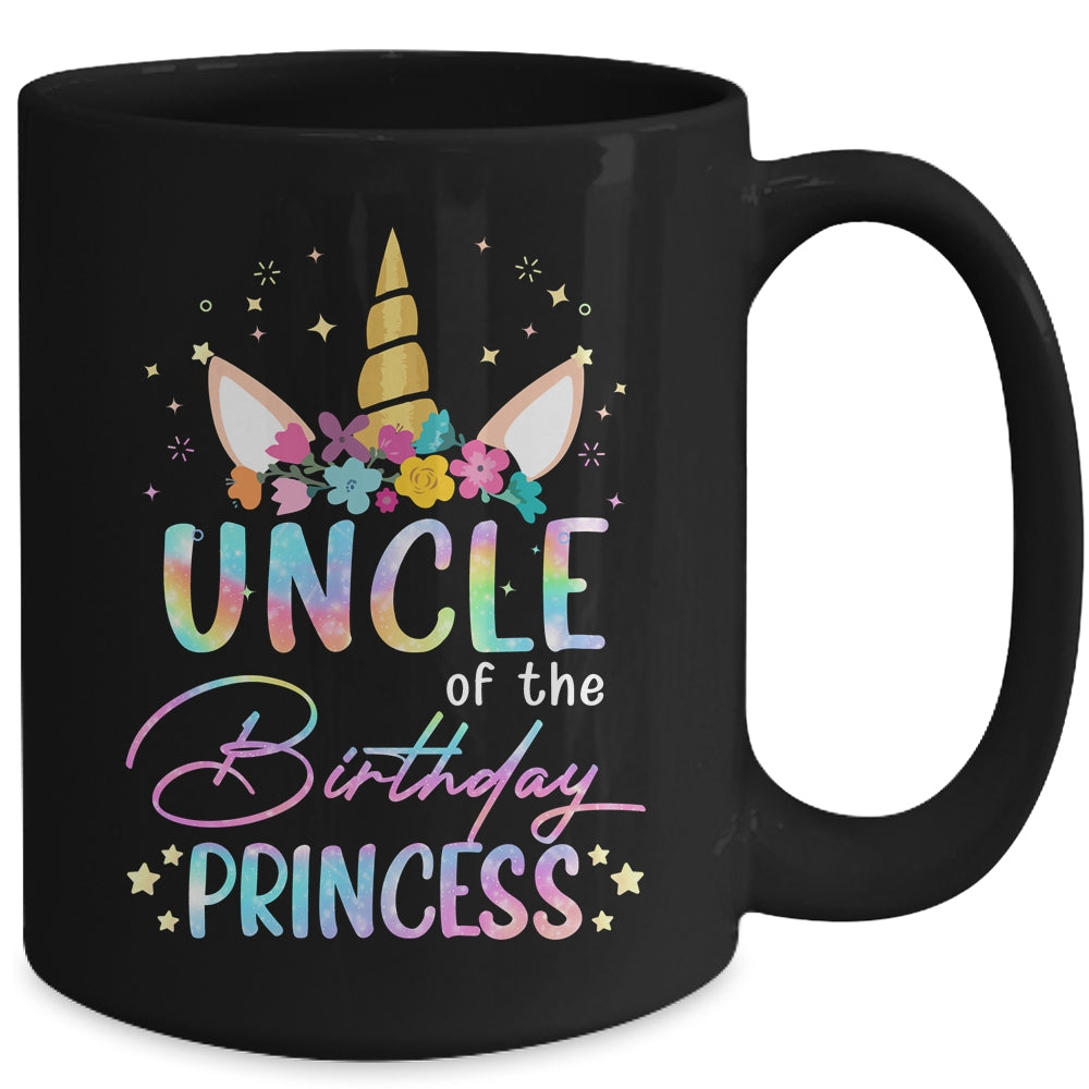 Unicorn Uncle Of The Birthday Princess Unicorn Flower Birthday Mug | teecentury